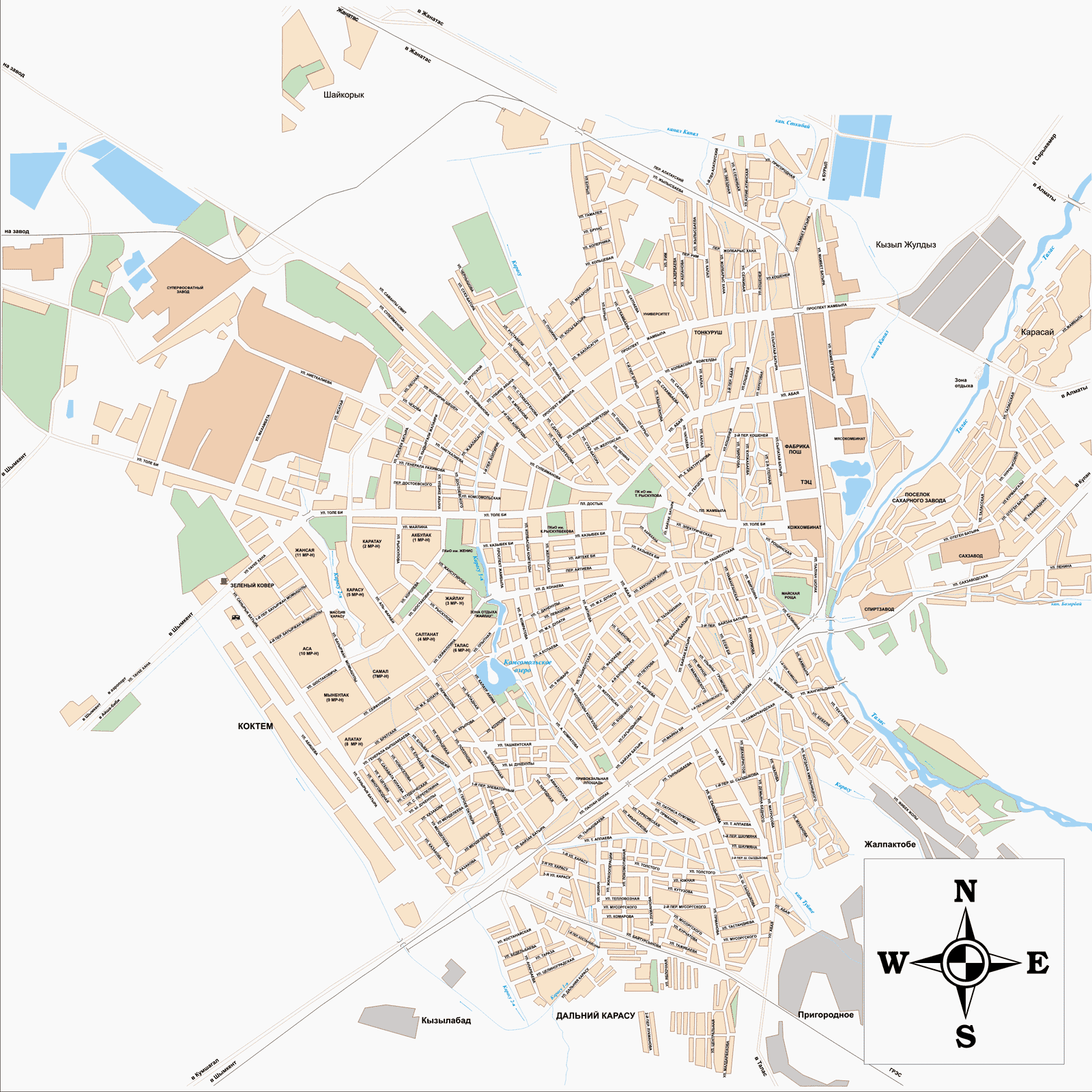 карта Тараза